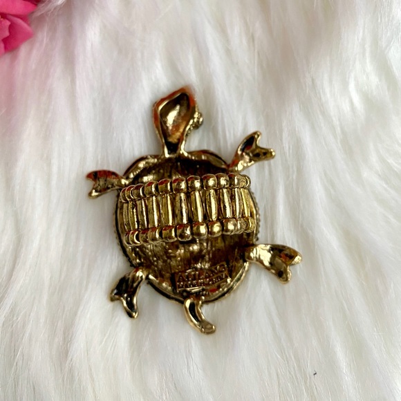 Sea Turtle statement ring rainbow rhinestone - Picture 2 of 7